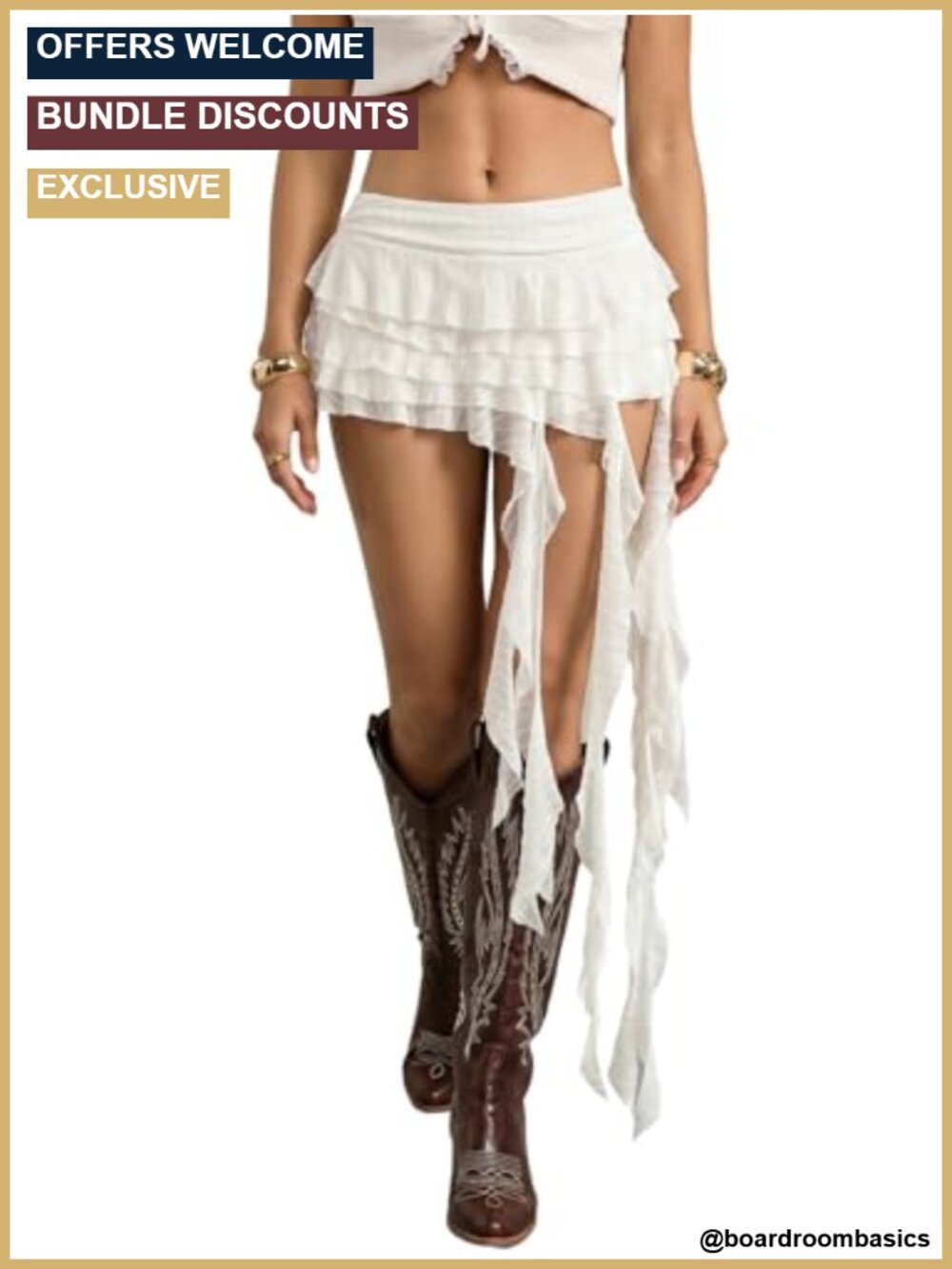 High Stretch Tiered Ruffle Asymmetrical Mini Skirt Y2K Festival